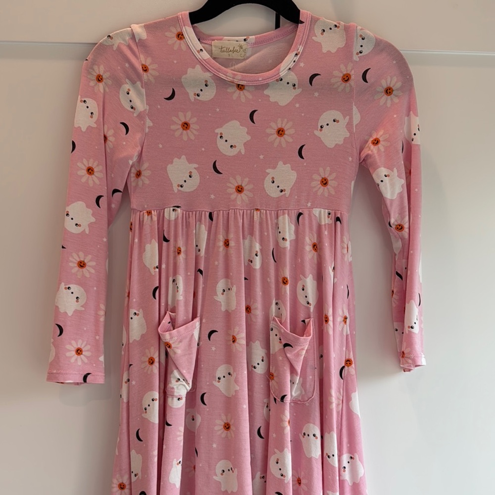 Tullabee Pink Ghost Print Kids Dress